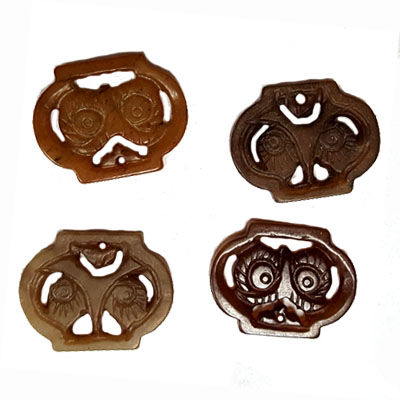 JADE SMALL PENDANT OWL 22X30MM BROWN (4 PCS)